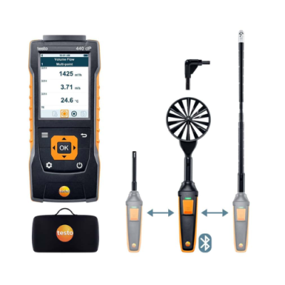 Bộ Máy Đo Lưu Lượng Không Khí 2 (Bluetooth) Testo 440Dp 0563 4410